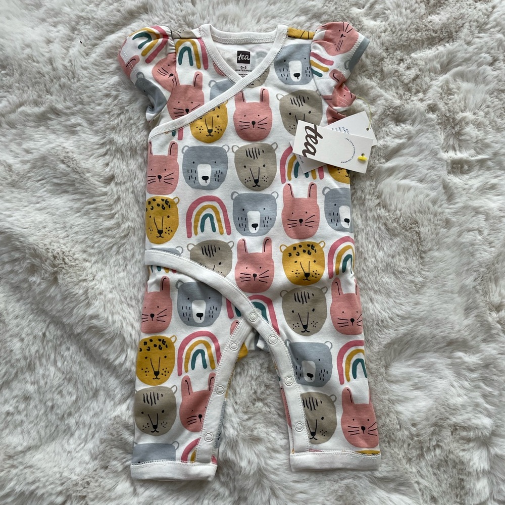 NWT Tea Collection Flutter Wrap Baby Romper